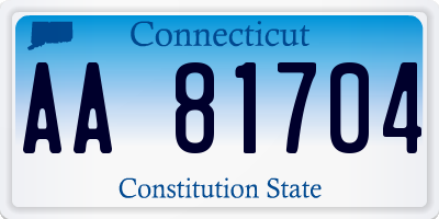 CT license plate AA81704