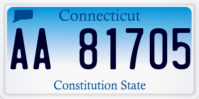 CT license plate AA81705