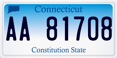 CT license plate AA81708