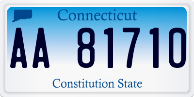 CT license plate AA81710