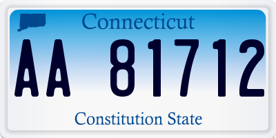 CT license plate AA81712