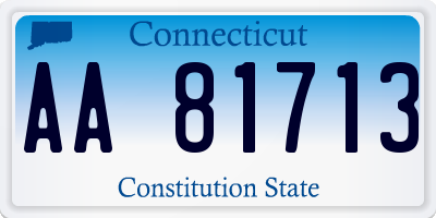 CT license plate AA81713