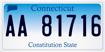 CT license plate AA81716