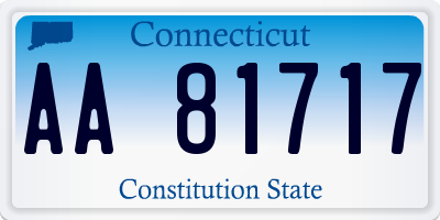 CT license plate AA81717