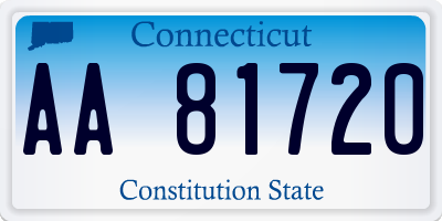 CT license plate AA81720