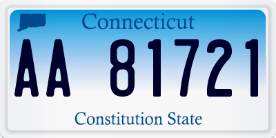 CT license plate AA81721