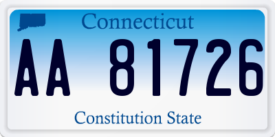 CT license plate AA81726