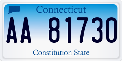 CT license plate AA81730