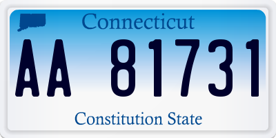 CT license plate AA81731