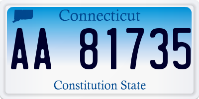 CT license plate AA81735