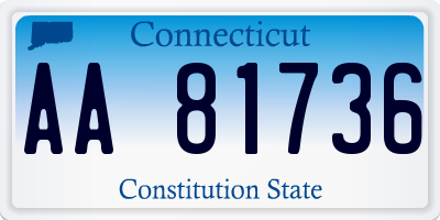 CT license plate AA81736