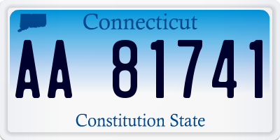 CT license plate AA81741