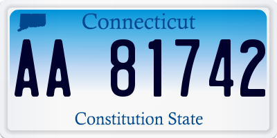 CT license plate AA81742