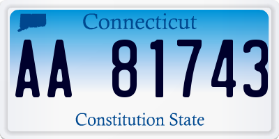 CT license plate AA81743