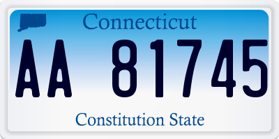 CT license plate AA81745