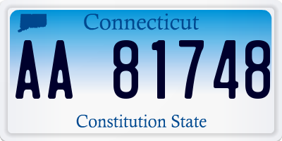 CT license plate AA81748