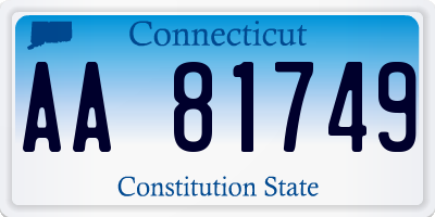 CT license plate AA81749