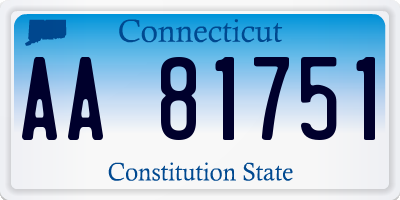 CT license plate AA81751