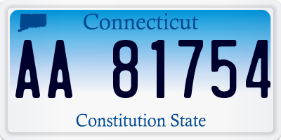 CT license plate AA81754