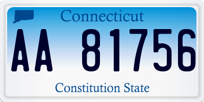 CT license plate AA81756