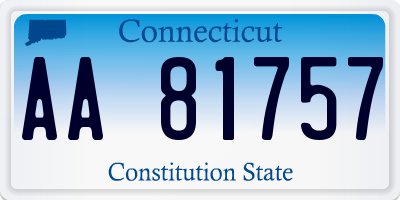 CT license plate AA81757