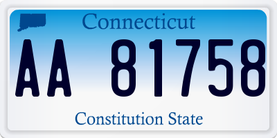 CT license plate AA81758