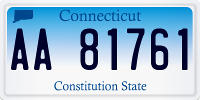 CT license plate AA81761