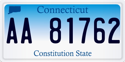 CT license plate AA81762