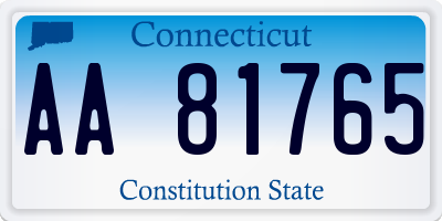 CT license plate AA81765