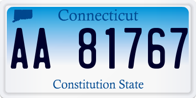 CT license plate AA81767