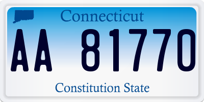 CT license plate AA81770