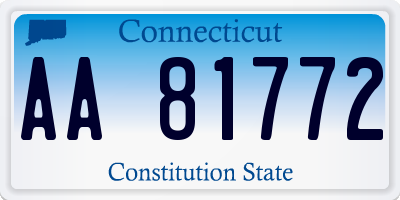 CT license plate AA81772