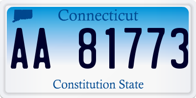 CT license plate AA81773