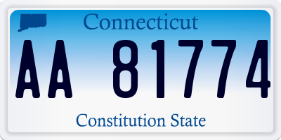 CT license plate AA81774