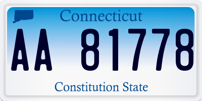 CT license plate AA81778