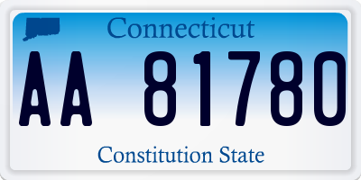 CT license plate AA81780