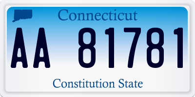 CT license plate AA81781