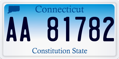 CT license plate AA81782