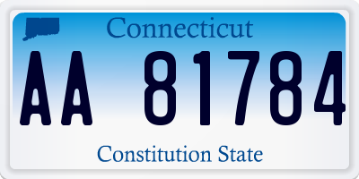 CT license plate AA81784