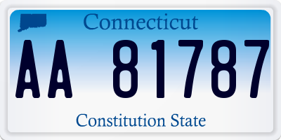 CT license plate AA81787