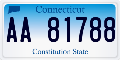 CT license plate AA81788