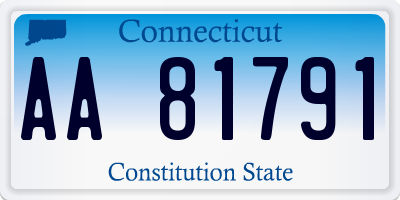 CT license plate AA81791