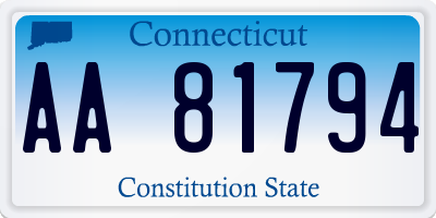 CT license plate AA81794