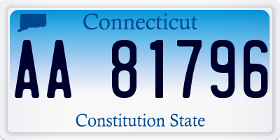 CT license plate AA81796