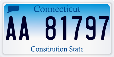 CT license plate AA81797