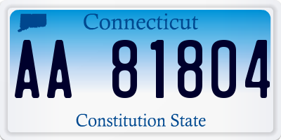 CT license plate AA81804