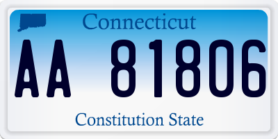 CT license plate AA81806