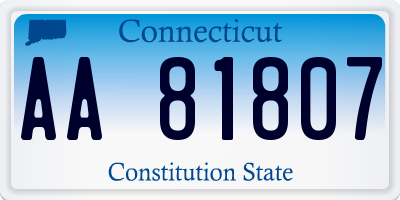 CT license plate AA81807