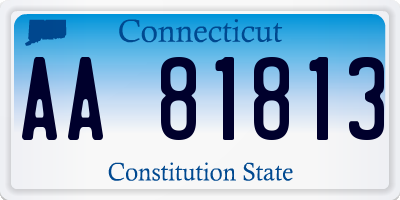 CT license plate AA81813