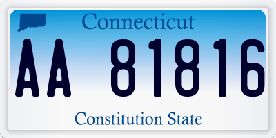 CT license plate AA81816